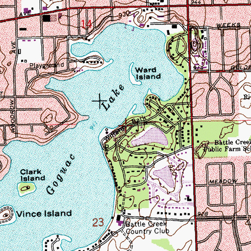 Topographic Map of Willard Park, MI