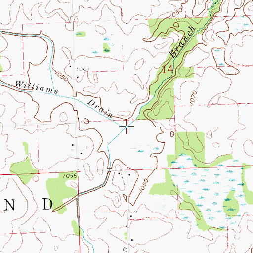 Topographic Map of Williams Drain, MI