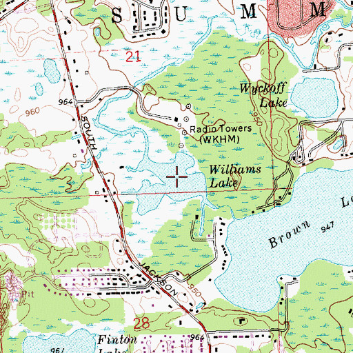 Topographic Map of Williams Lake, MI