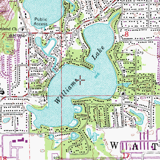 Topographic Map of Williams Lake, MI