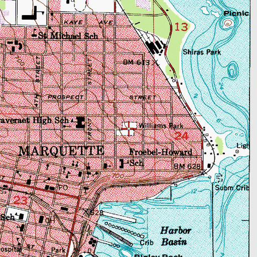 Topographic Map of Williams Park, MI
