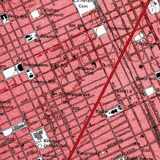Topographic Map of Williams School, MI