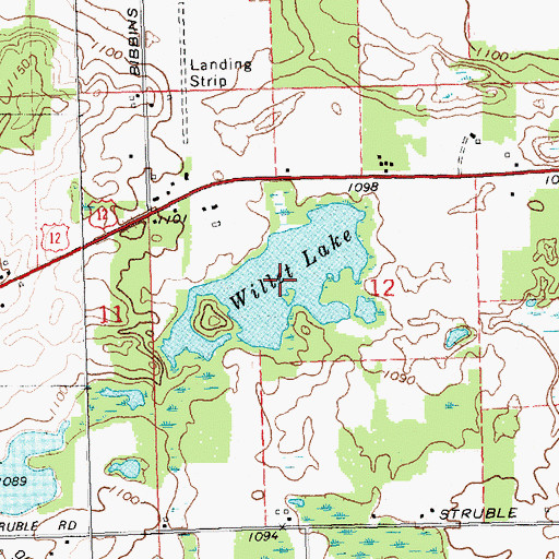 Topographic Map of Willet Lake, MI