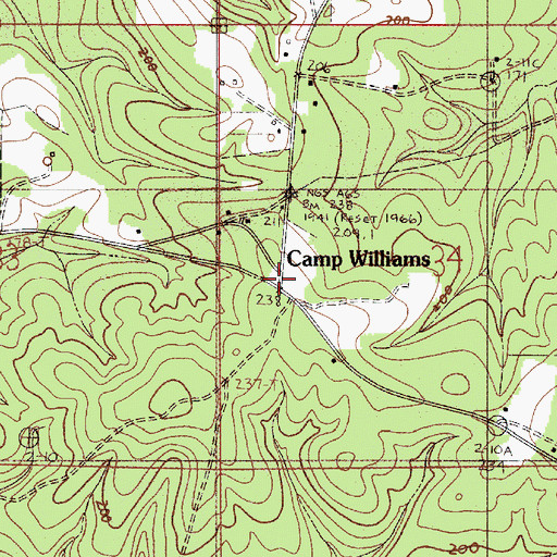 Topographic Map of Camp Williams, AL