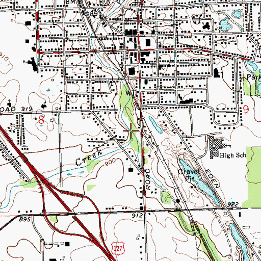 Topographic Map of Willow Creek, MI