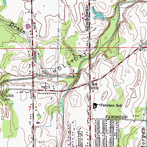 Topographic Map of Willow Creek, MI