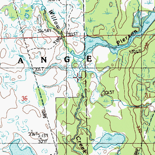 Topographic Map of Willow Creek, MI