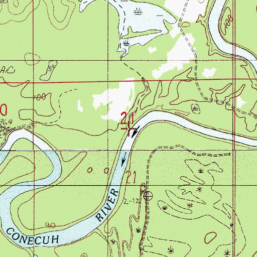 Topographic Map of Clear Creek, AL
