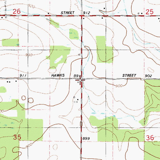 Topographic Map of Willow Pond School, MI