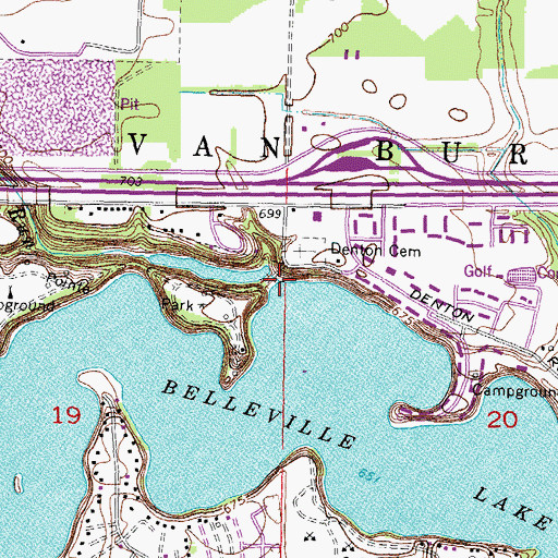 Topographic Map of Willow Run, MI