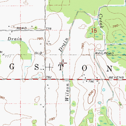 Topographic Map of Wilson Drain, MI