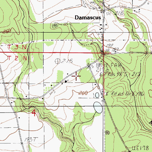 Topographic Map of Damascus School (historical), AL