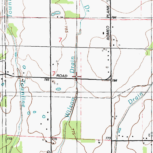 Topographic Map of Wilson Drain, MI