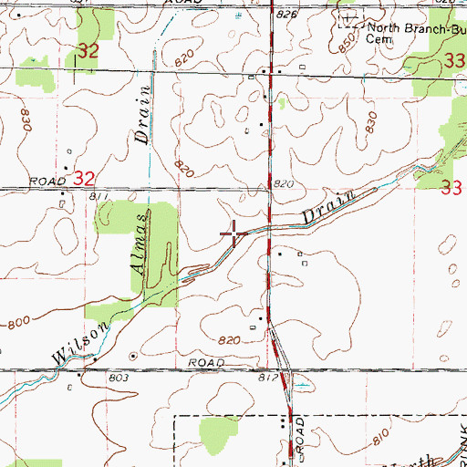 Topographic Map of Wilson Drain, MI