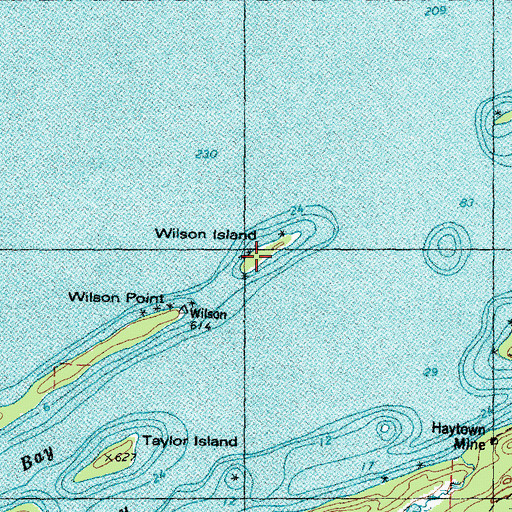 Topographic Map of Wilson Island, MI