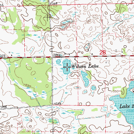 Topographic Map of Wilson Lake, MI