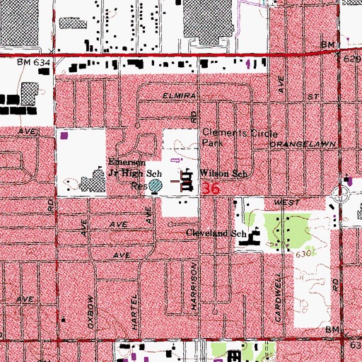 Topographic Map of Wilson School, MI