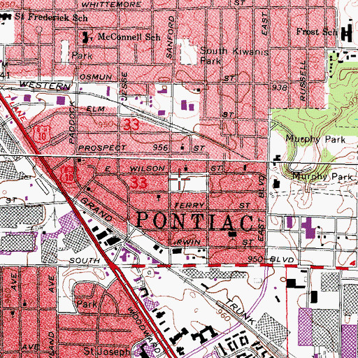 Topographic Map of Wilson School, MI