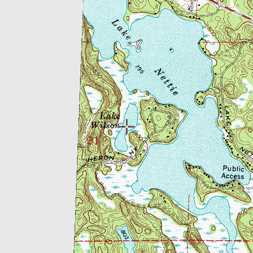 Topographic Map of Lake Wilson, MI