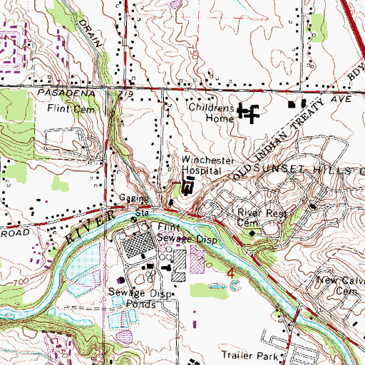 Topographic Map of Winchester Hospital, MI