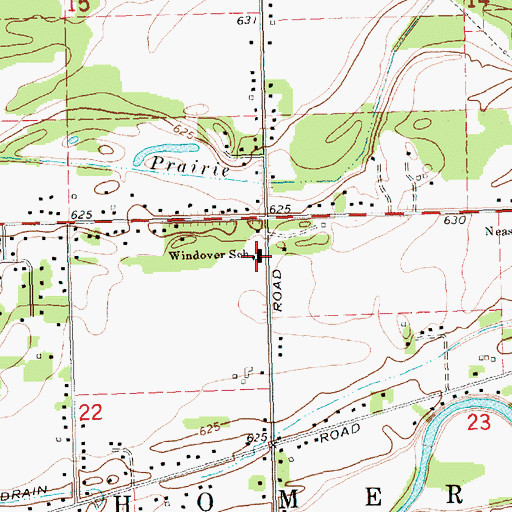 Topographic Map of Windover School, MI