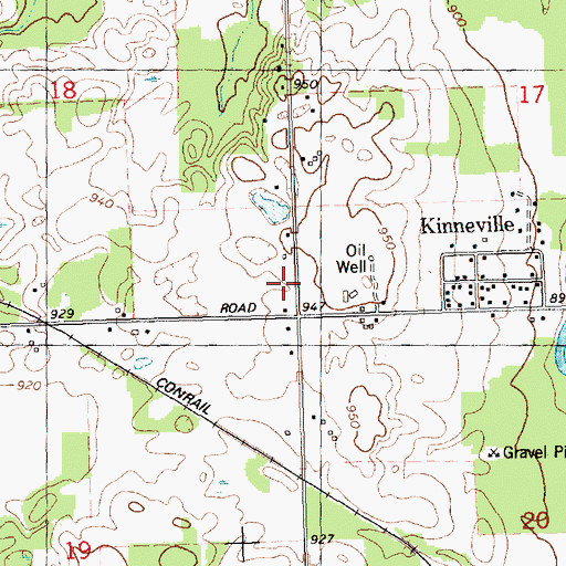 Topographic Map of Winfield School, MI