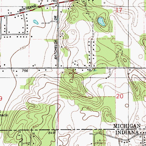 Topographic Map of Winkler School, MI