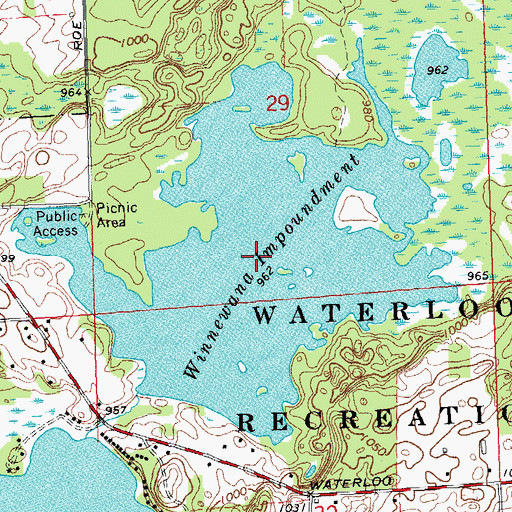 Topographic Map of Winnewana Impoundment, MI