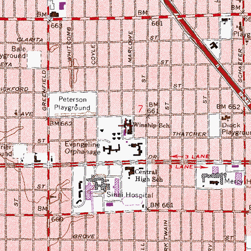 Topographic Map of Winship School, MI