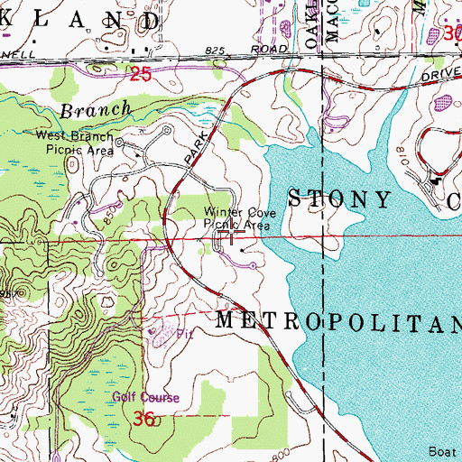 Topographic Map of Winter Cove Picnic Area, MI