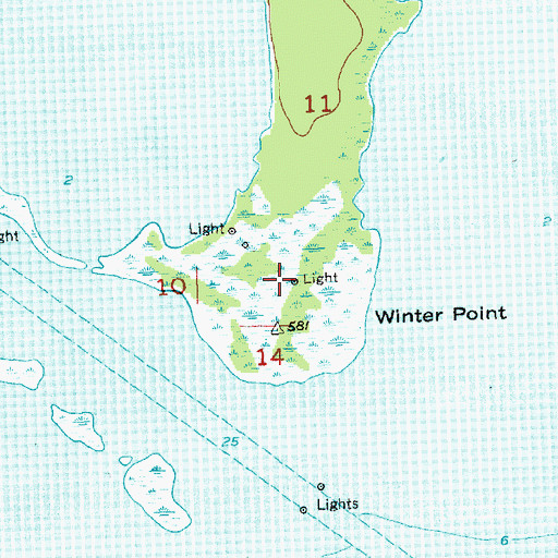 Topographic Map of Winter Point, MI