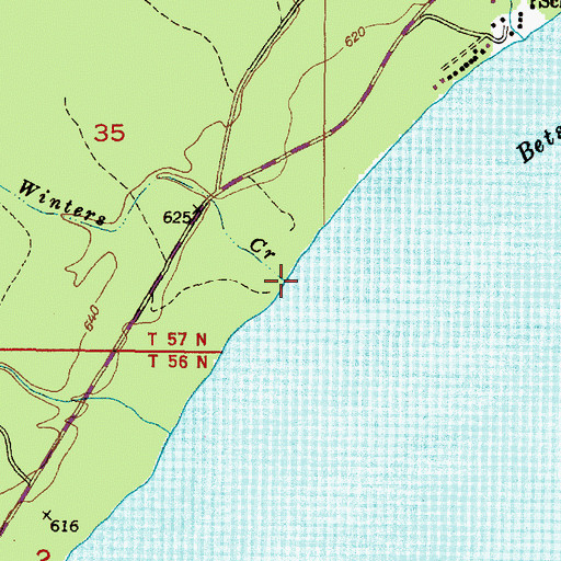 Topographic Map of Winters Creek, MI