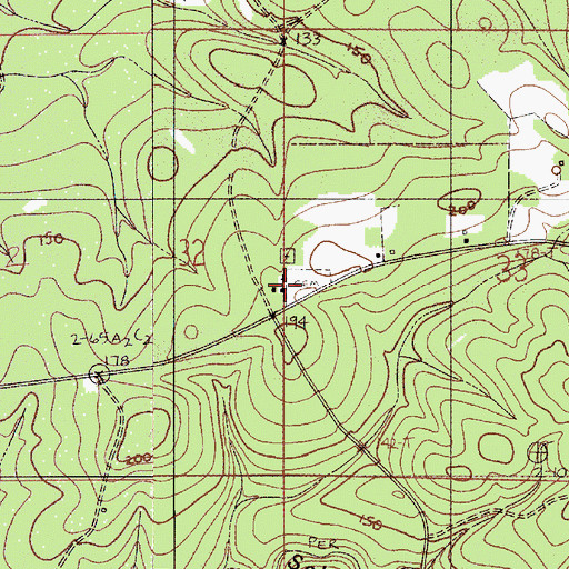 Topographic Map of First Marietta Missionary Baptist Church, AL