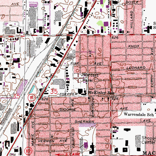 Topographic Map of Winters Park, MI