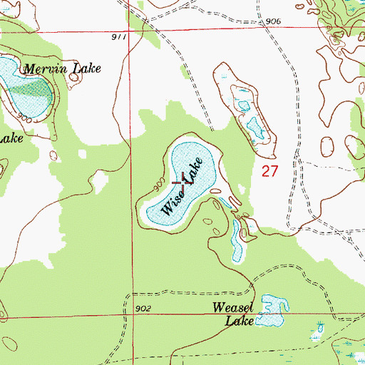 Topographic Map of Wise Lake, MI
