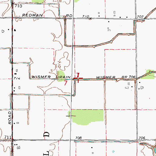Topographic Map of Wismer Drain, MI