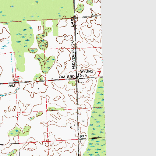 Topographic Map of Withey School, MI