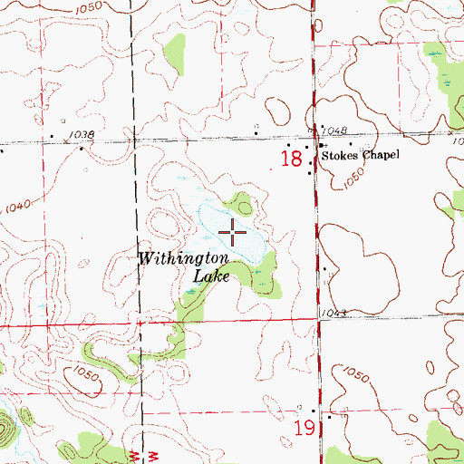 Topographic Map of Withington Lake, MI
