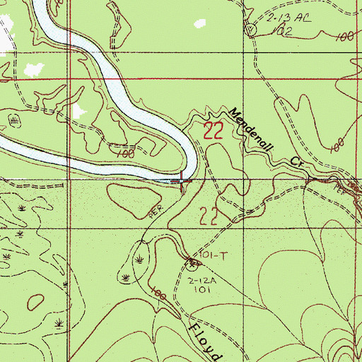 Topographic Map of Floyd Creek, AL