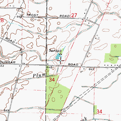 Topographic Map of Wittkop Drain, MI