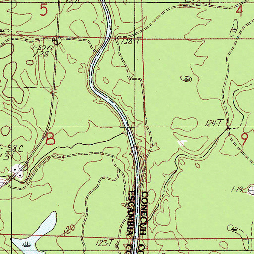 Topographic Map of Gin Creek, AL