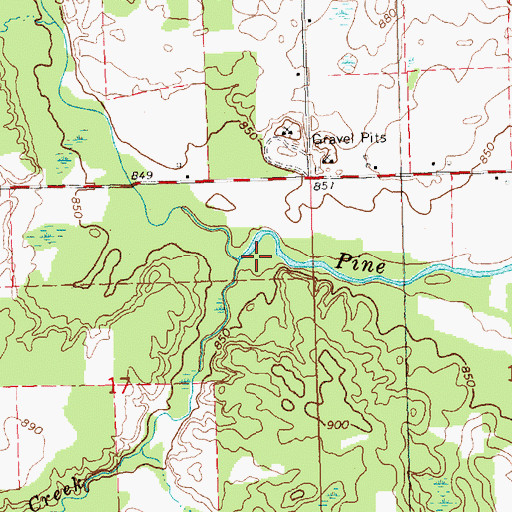 Topographic Map of Wolf Creek, MI