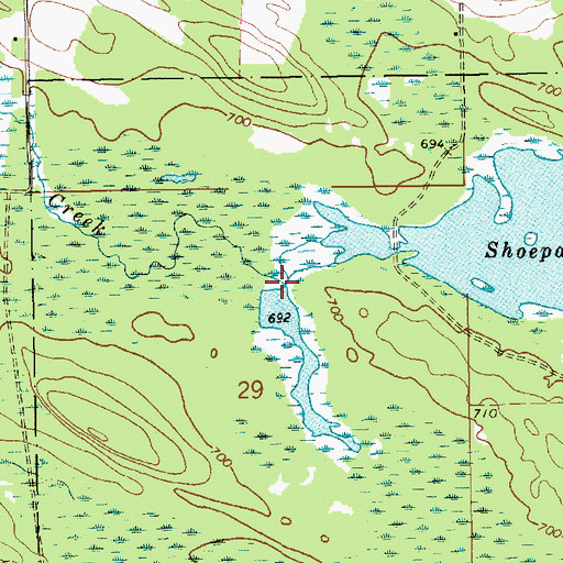 Topographic Map of Wolf Creek, MI