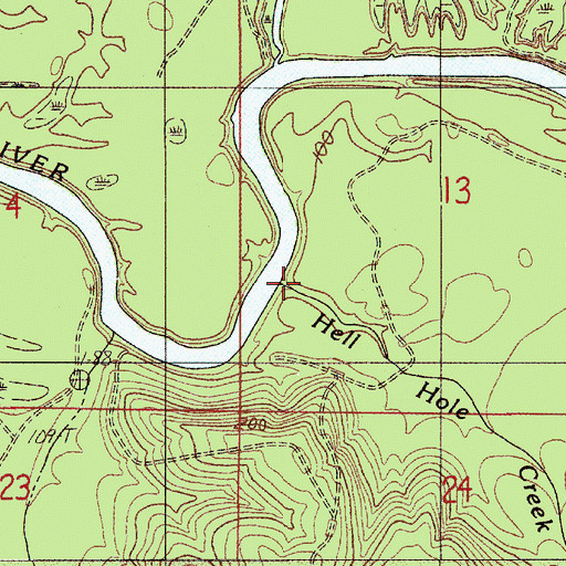 Topographic Map of Hell Hole Creek, AL