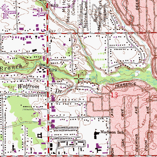 Topographic Map of Wolfrom Drain, MI