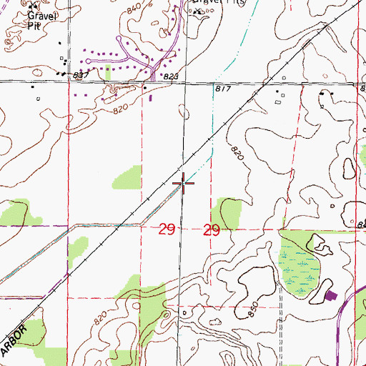 Topographic Map of Wood Outlet Drain, MI