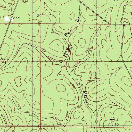Topographic Map of Hog Pen Branch, AL
