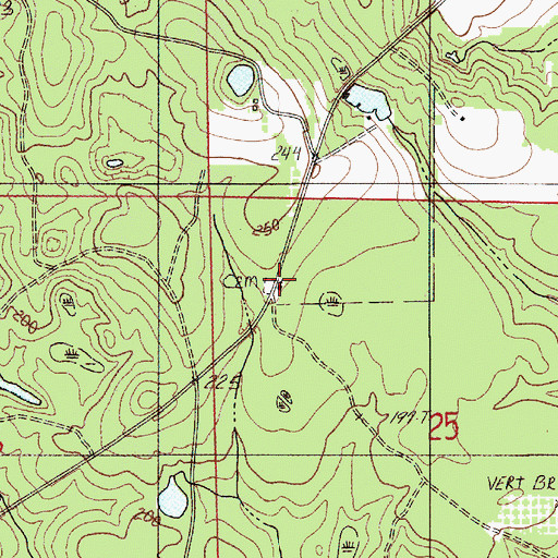 Topographic Map of Hoomesville Church of Christ, AL