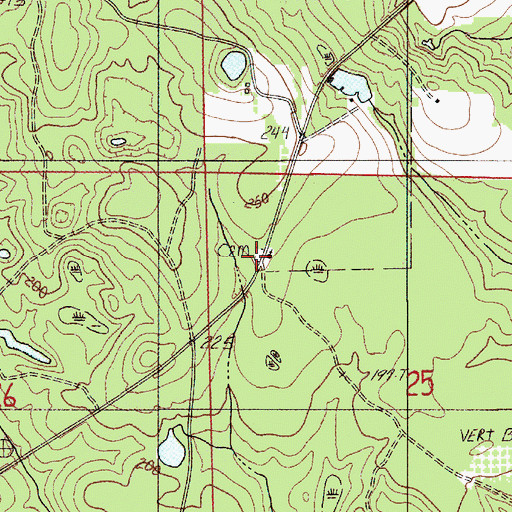Topographic Map of Hoomesville Church Cemetery, AL