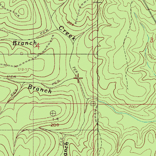 Topographic Map of Horse Branch, AL